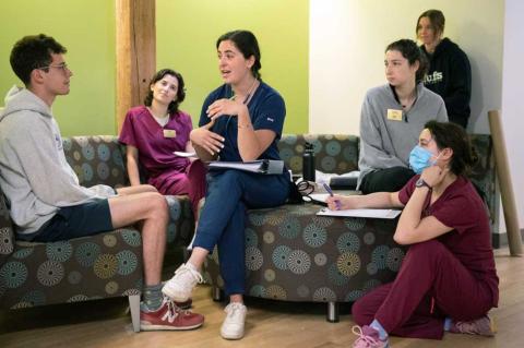 Occupational therapy doctoral students engage in a variety of simulations, including mock sessions with client actors, in order to hone their therapeutic skills